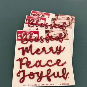 12 red metal holiday napkin toppers